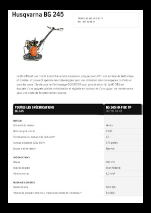 Lopatice za hodanje Husqvarna BG 245