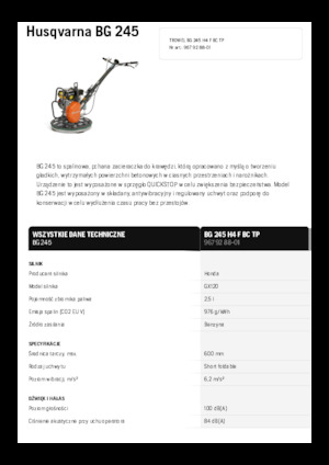Lopatice za hodanje Husqvarna BG 245