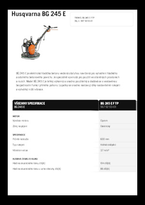 Lopatice za hodanje Husqvarna BG 245E