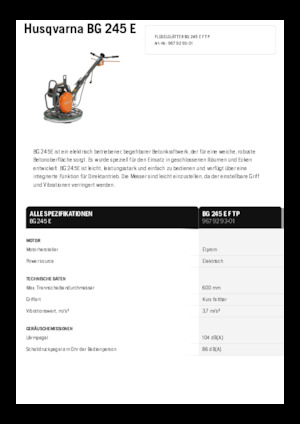 Lopatice za hodanje Husqvarna BG 245E