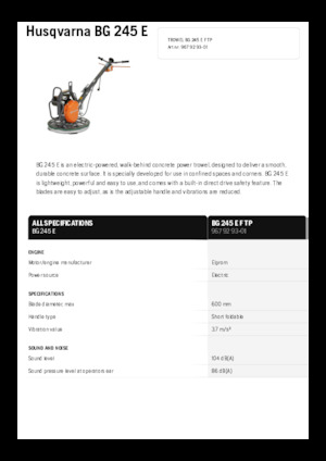 Lopatice za hodanje Husqvarna BG 245E