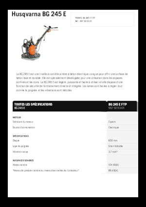 Lopatice za hodanje Husqvarna BG 245E