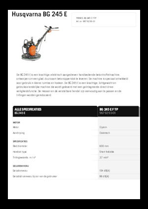 Lopatice za hodanje Husqvarna BG 245E