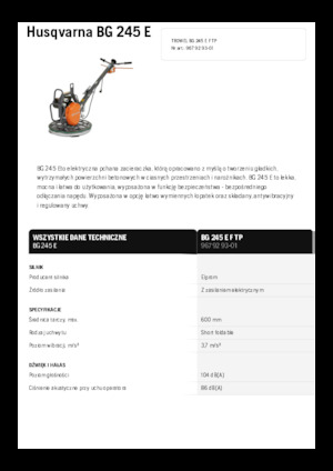 Lopatice za hodanje Husqvarna BG 245E