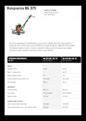 Lopatice za hodanje Husqvarna BG 375