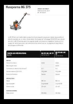 Lopatice za hodanje Husqvarna BG 375