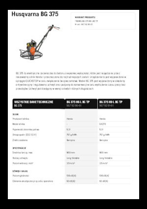 Lopatice za hodanje Husqvarna BG 375