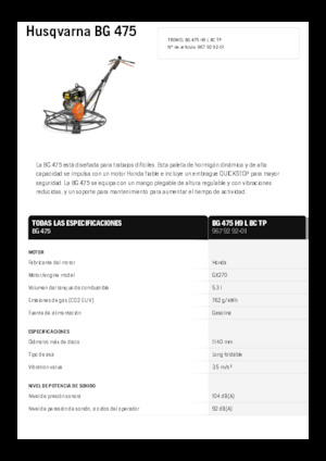 Lopatice za hodanje Husqvarna BG 475