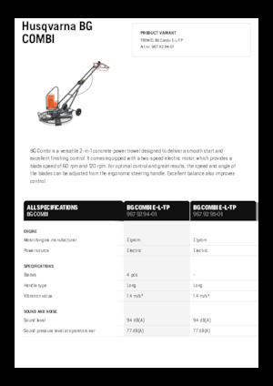Lopatice za hodanje Husqvarna BG COMBI