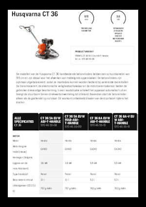 Lopatice za hodanje Husqvarna CT 36