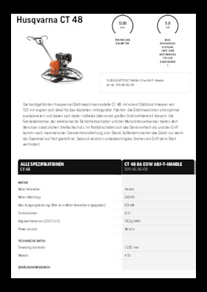 Lopatice za hodanje Husqvarna CT 48