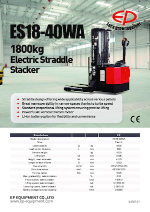 Hodajući viličar EP ES18-40WA