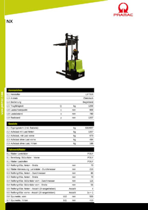 Hodajući viličar PRAMAC Lifter NX 12/20