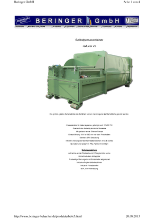 Preše za otpad Beringer reducer x 5 MB