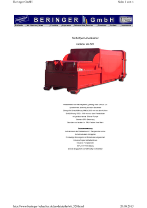Preše za otpad Beringer reducer x 6-520 MB