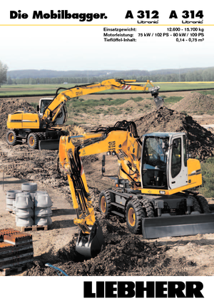 Bageri na kotačima Liebherr A 312 Litronic