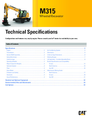 Bageri na kotačima Caterpillar M315