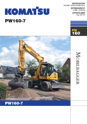 Bageri na kotačima Komatsu PW160-7E0