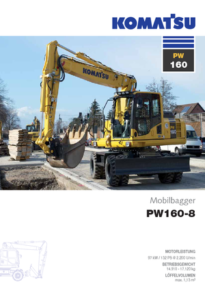 Bageri na kotačima Komatsu PW160-8