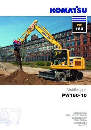 Bageri na kotačima Komatsu PW160-10 