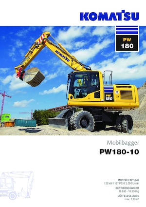 Bageri na kotačima Komatsu PW180-10