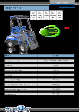 Utovarivači na kotačima Multione 2.3 EFI
