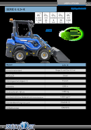Utovarivači na kotačima Multione 6.3+K