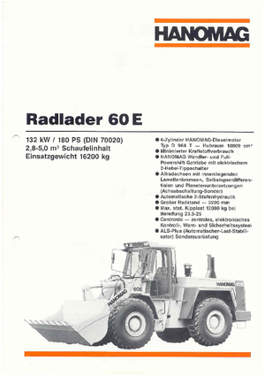 Utovarivači na kotačima Hanomag 60 E