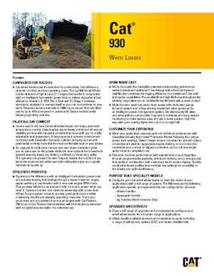 Utovarivači na kotačima Caterpillar 930