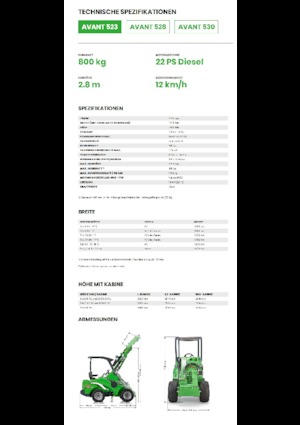 Utovarivači na kotačima Avant Tecno Avant 523
