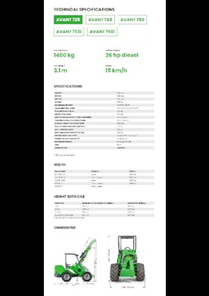 Utovarivači na kotačima Avant Tecno Avant 735