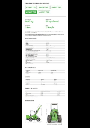 Utovarivači na kotačima Avant Tecno Avant 755i