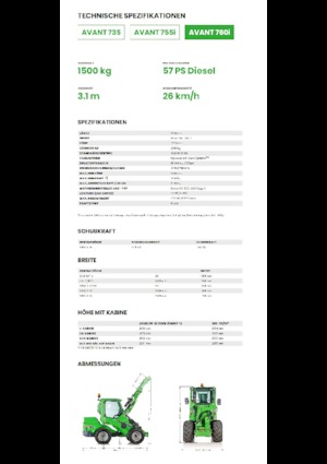 Utovarivači na kotačima Avant Tecno Avant 760i