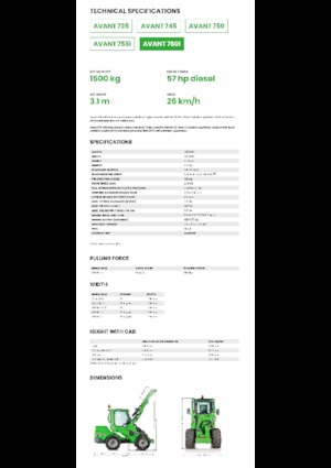 Utovarivači na kotačima Avant Tecno Avant 760i