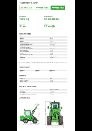 Utovarivači na kotačima Avant Tecno Avant 760i