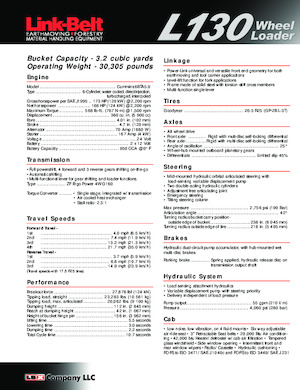Utovarivači na kotačima Link-Belt L130