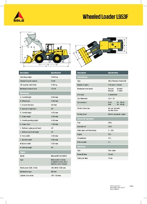 Utovarivači na kotačima SDLG L953F