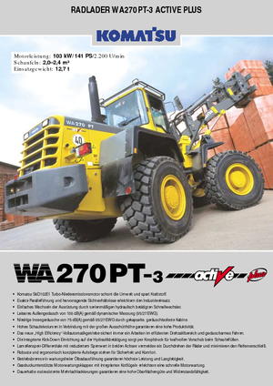 Utovarivači na kotačima Komatsu WA270PT active Plus