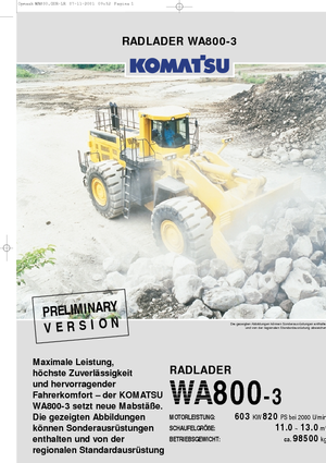 Utovarivači na kotačima Komatsu WA800-3