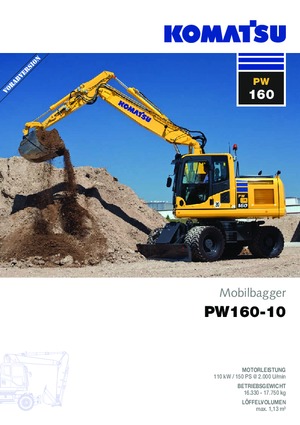 Bageri na kotačima Komatsu PW160-10