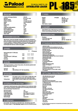 Utovarivači na kotačima Palazzani PL 185