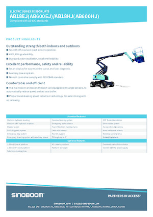 Zglobna podizna platforma na kotačima Sinoboom AB18HJ 