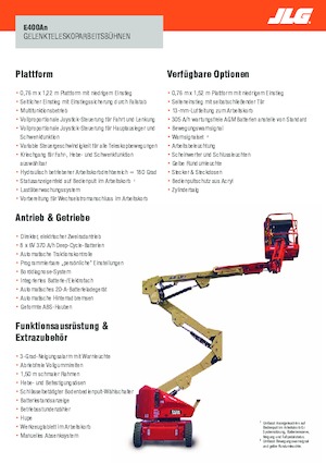Zglobna podizna platforma na kotačima JLG E400AN