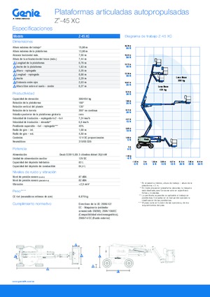 Zglobna podizna platforma na kotačima Genie Z™-45 XC