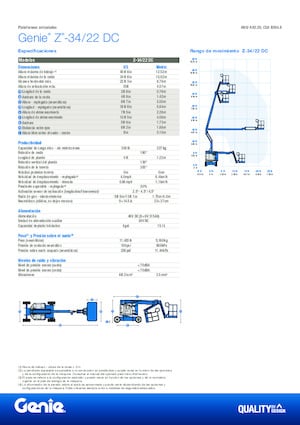 Zglobna podizna platforma na kotačima Genie Z-34/22 DC