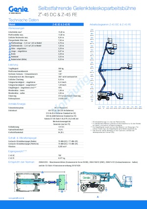 Zglobna podizna platforma na kotačima Genie Z-45 DC