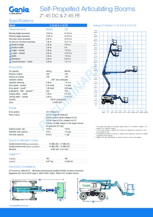Zglobna podizna platforma na kotačima Genie Z-45 DC