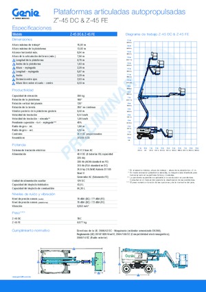 Zglobna podizna platforma na kotačima Genie Z-45 DC