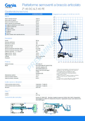Zglobna podizna platforma na kotačima Genie Z-45 DC