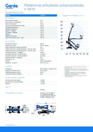 Zglobna podizna platforma na kotačima Genie Z-33/18